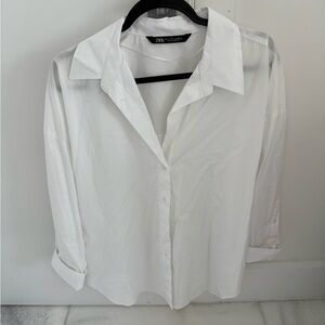 Zara Elegant White Collared Shirt
